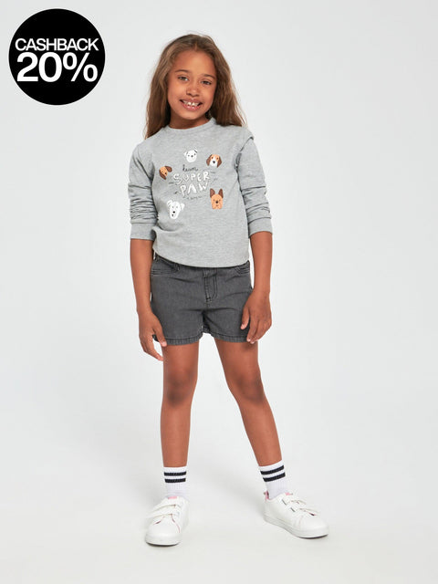 Sinsay Girl's Dark Grey Denim Short | Sinsay In Lebanon
