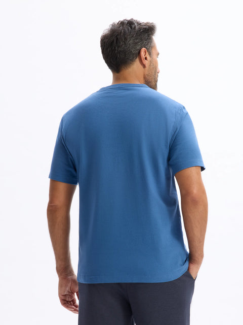 Celio Men's Navy Blue Printed Boxy Fit Cotton T-Shirt | Celio In Lebanon