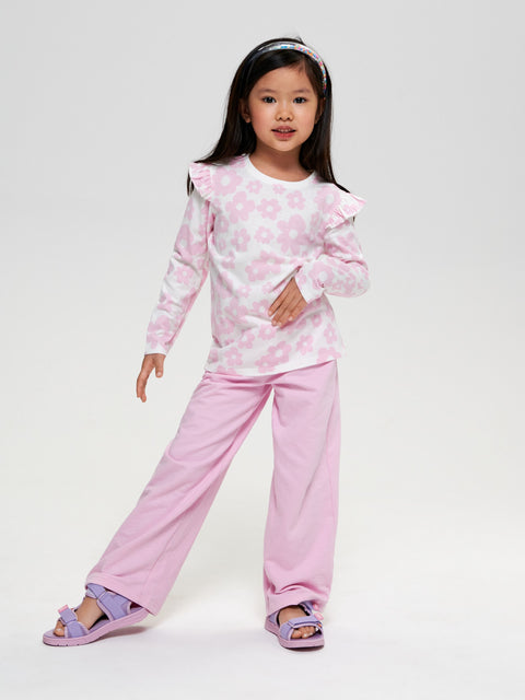 Sinsay Girl's Pink Floral Long Sleeve  Ruffle Blouse | Sinsay In Lebanon