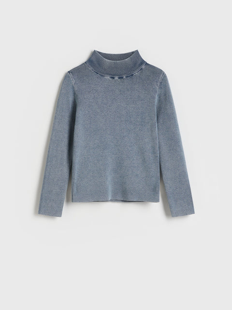 Reserved Girl's Washed Navy Stand-Up Collar Sweater | Reserved In Lebanon