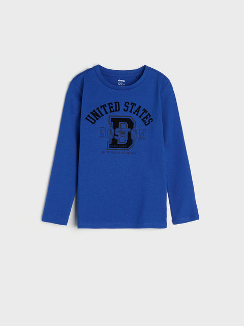Sinsay Boy's Royal Blue Printed Long Sleeve Blouse|Sinsay In Lebanon