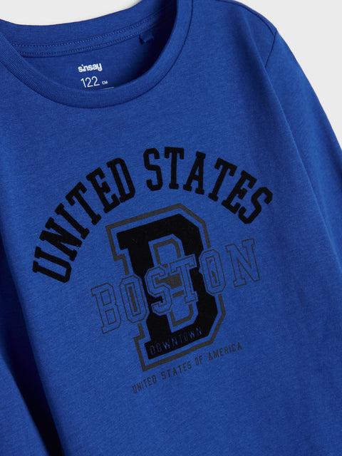 Sinsay Boy's Royal Blue Printed Long Sleeve Blouse|Sinsay In Lebanon