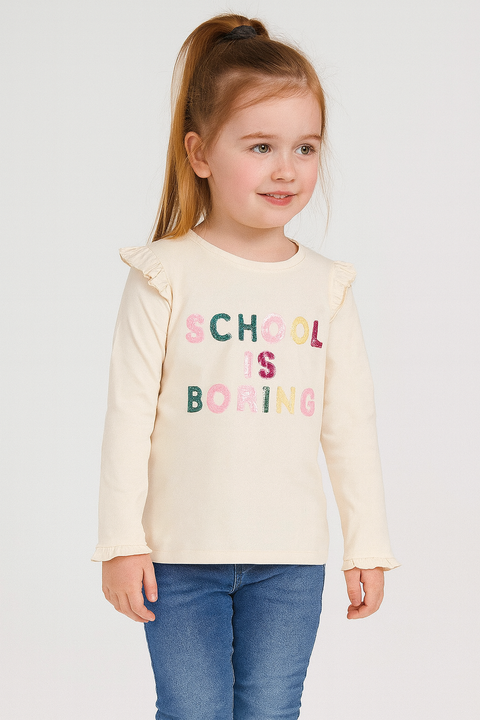Sinsay Girl's Off-White Long Sleeve Blouse | Sinsay In Lebanon