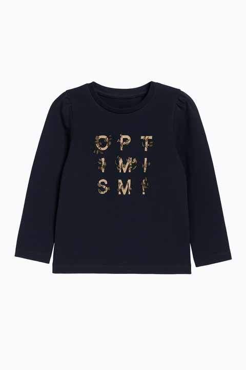 POMPdeLUX Girl's Navy Long Sleeve Blouse| POMPdeLUX in Lebanon