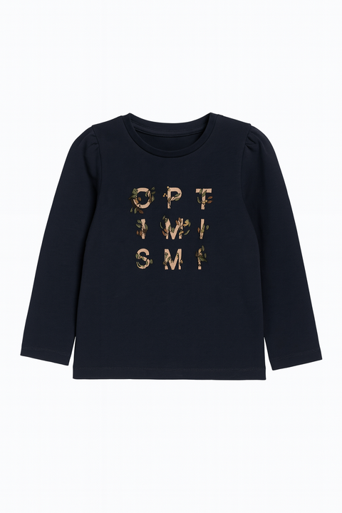 POMPdeLUX Girl's Navy Long Sleeve Blouse| POMPdeLUX in Lebanon
