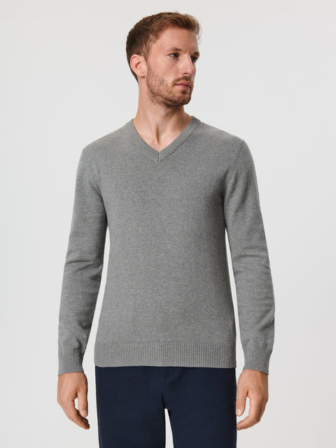Sinsay Men's Gray Long Sleeve Cotton Sweater | Sinsay In Lebanon