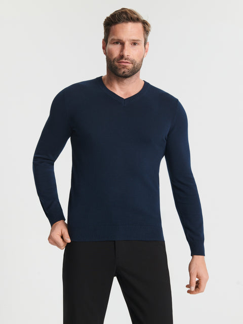 Sinsay Men's Navy V Neck Long Sleeve Sweater|Sinsay In Lebanon