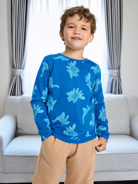 Sinsay Boy's Blue Regular Long-sleeved with Print Blouse | Sinsay in Lebanon
