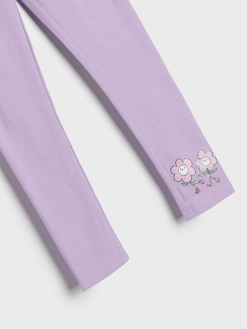 Sinsay Girl's Violet Leggings With A Print | Sinsay In Lebanon