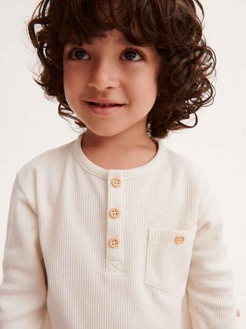 Reserved Boy's Off White Long Sleeve Blouse |Reserved In Lebanon