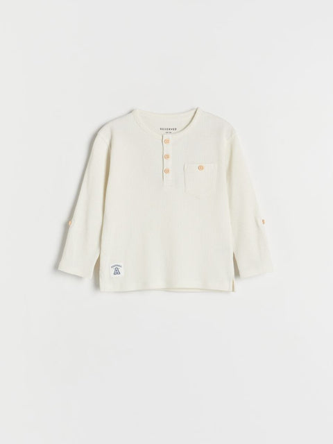 Reserved Boy's Off White Long Sleeve Blouse |Reserved In Lebanon