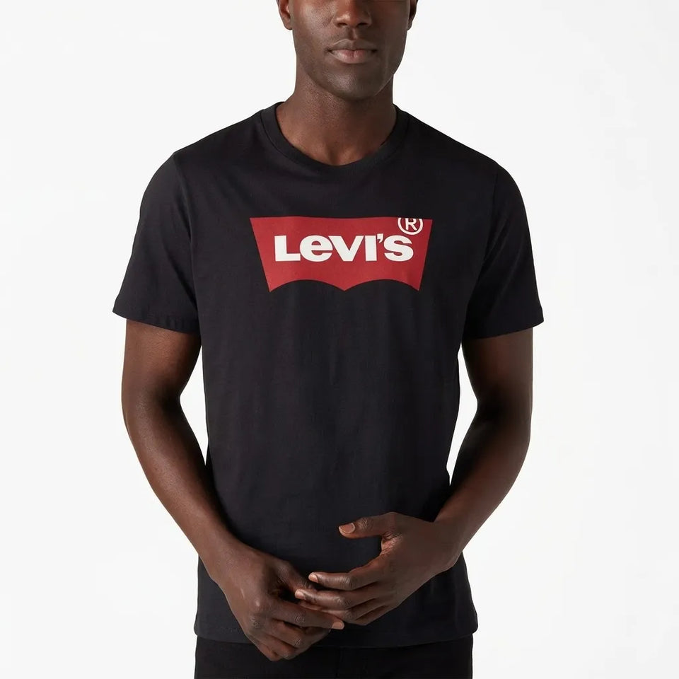 Levi'S Men's Black Logo Printed On Chest T-Shirt