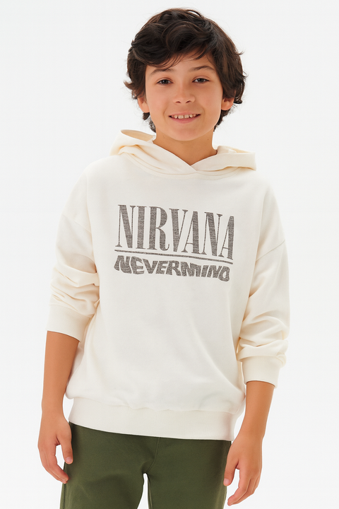 Reserved Boy's Off White Nirvana Oversized Hoodie | Reserved In Lebanon