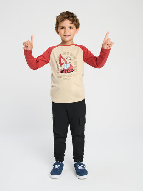 Sinsay Boy's Beige/Red Long-sleeved with Print Blouse | Sinsay in Lebanon