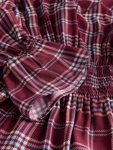 Reserved Women's burgundy Check viscose blouse | Reserved In Lebanon