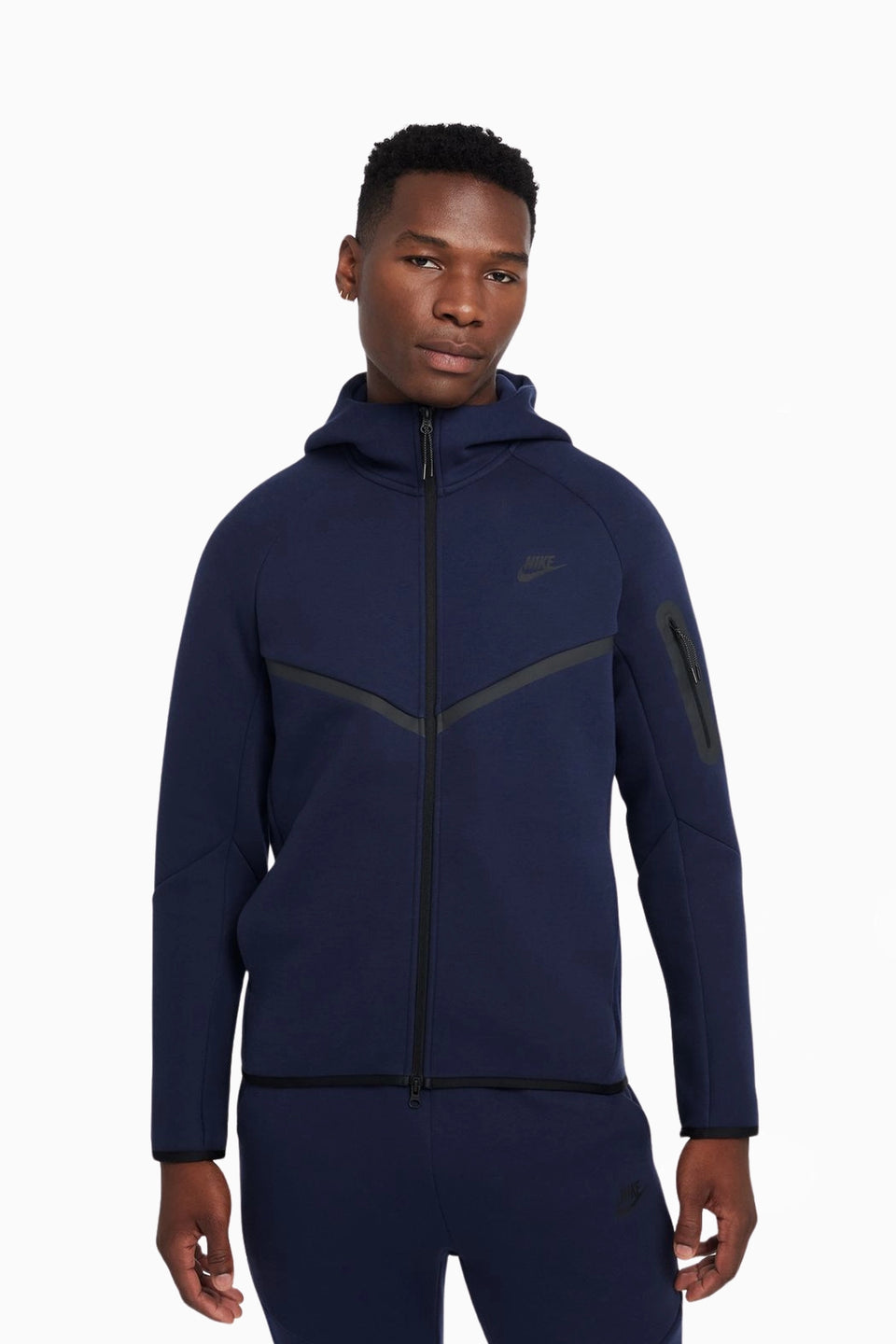 Nike Men's Navy Tech-Fleece Hooded Jacket