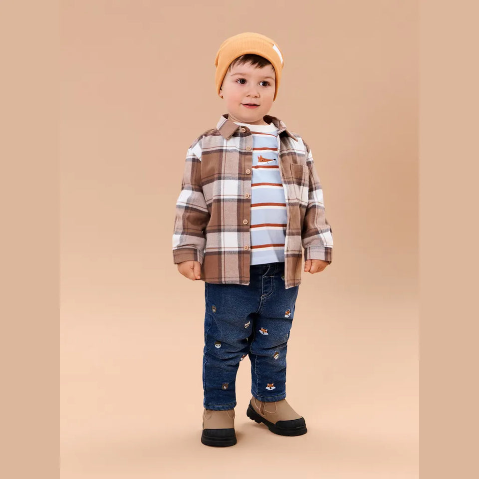 Sinsay Boy's Blue Denim Embroidered Jeans