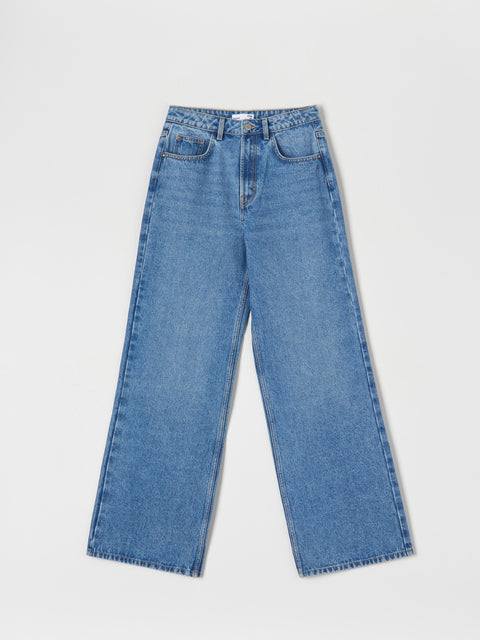 Sinsay Women's Blue High Waist Tall Wide Leg Jeans|Sinsay In Lebanon