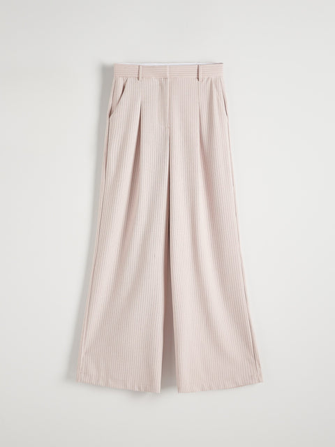 Reserved Women's Light Pink Viscose Rich Wide Leg Trousers With Pleats | Reserved In Lebanon