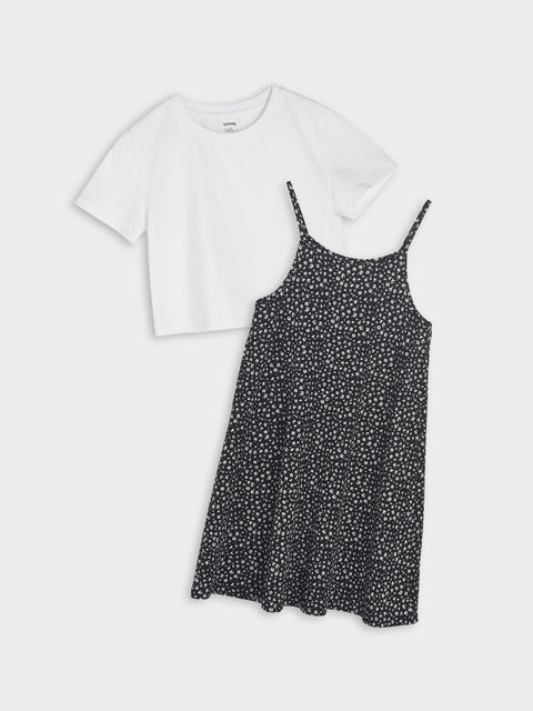 Sinsay Girl's Black Dress And Crop Top Set | Sinsay In Lebanon