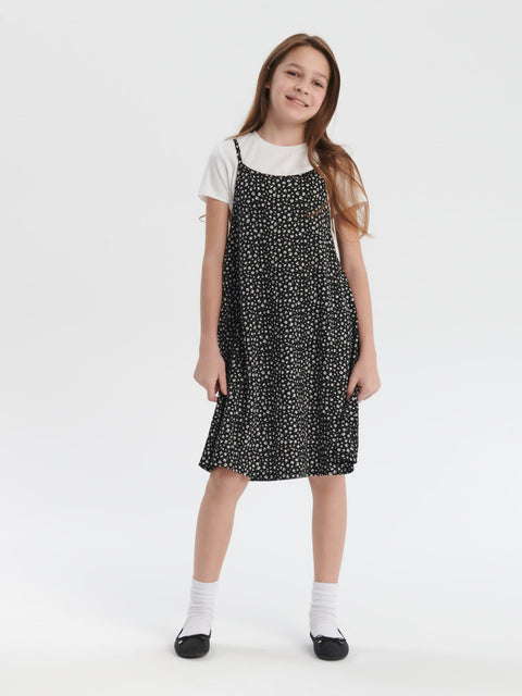 Sinsay Girl's Black Dress And Crop Top Set | Sinsay In Lebanon