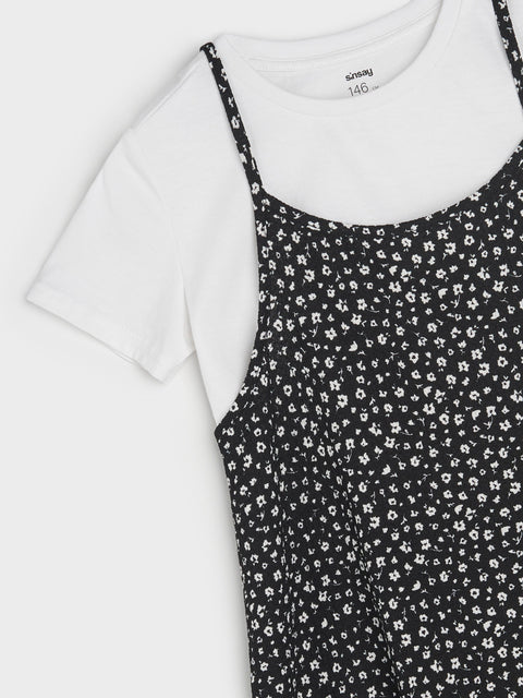 Sinsay Girl's Black Dress And Crop Top Set | Sinsay In Lebanon