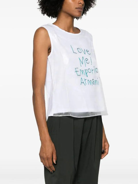 Emporio Armani Women's White Tank Top | Emporio Armani In Lebanon