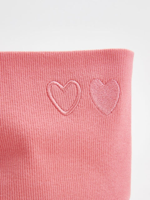 Reserved Women's Pink Ribbed Heart Patterned Snood |Reserved In Lebanon