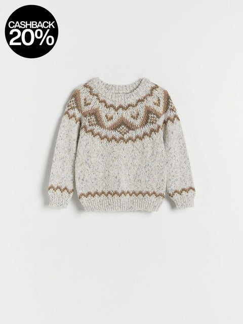 Knitted sweater with a pattern on a white background