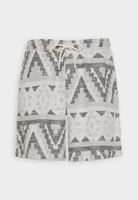 Redefined Rebel Men's White & Dark Gray Marl Pattern Printed Shorts | Redefined Rebel In Lebanon