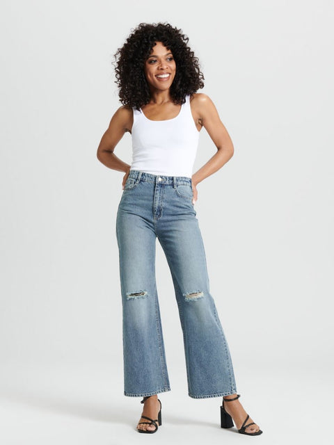 Sinsay Women's Blue Wide Leg High Waist Jeans | Sinsay In Lebanon