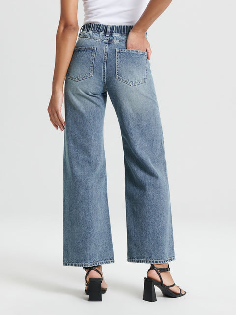 Sinsay Women's Blue Wide Leg High Waist Jeans | Sinsay In Lebanon