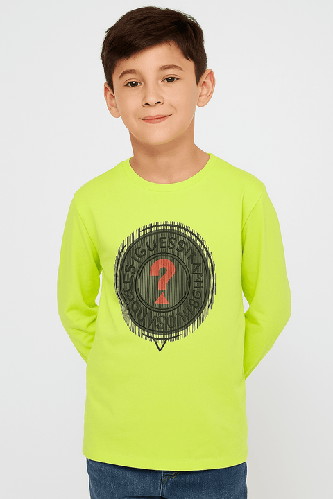 Guess Boy's Lime Green Long-Sleeve Blouse | Guess In Lebanon