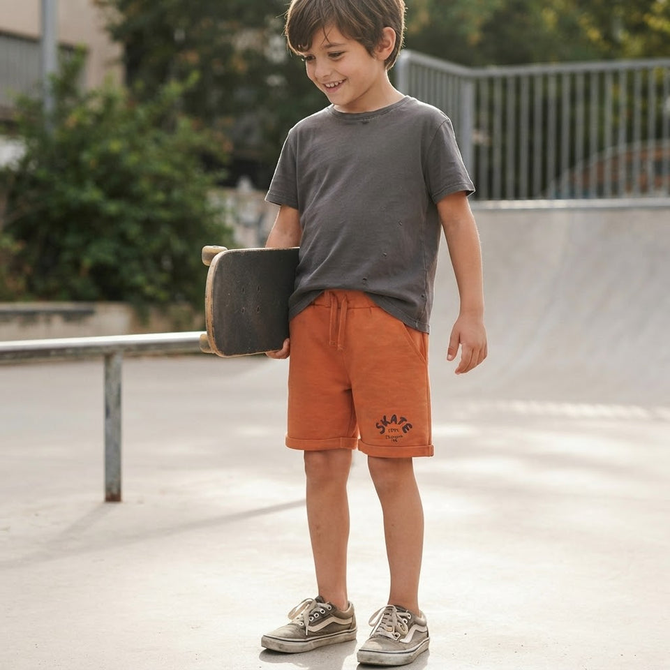 Sinsay Boy's Bright Orange Sweat Short