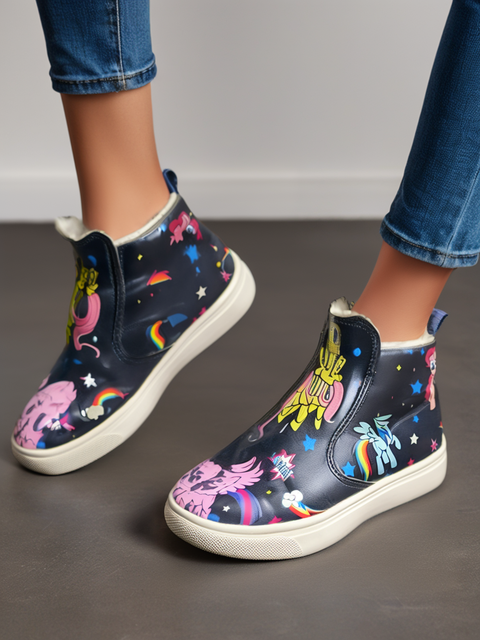H&M My Little Pony Girl's Navy Printed Ankled Boots | Hasbro In Lebanon