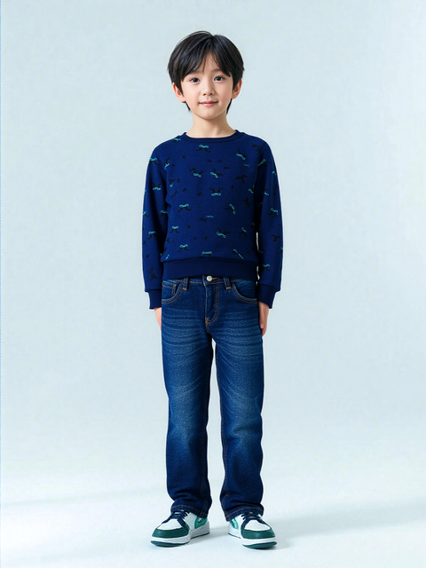 Doppia Corsia Boy's Navy Blue Long Sleeve Sweatshirt | Doppia Corsia In Lebanon