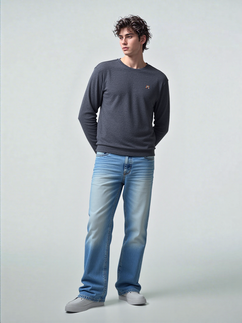 Avalanche Men’s Dark Grey Crew Neck Sweatshirt  |Avalanche In Lebanon