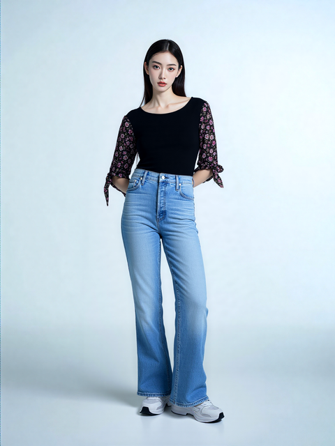 BCX Women's Black 3/4 Floral Printed Sleeve Blouse |BCX In Lebanon