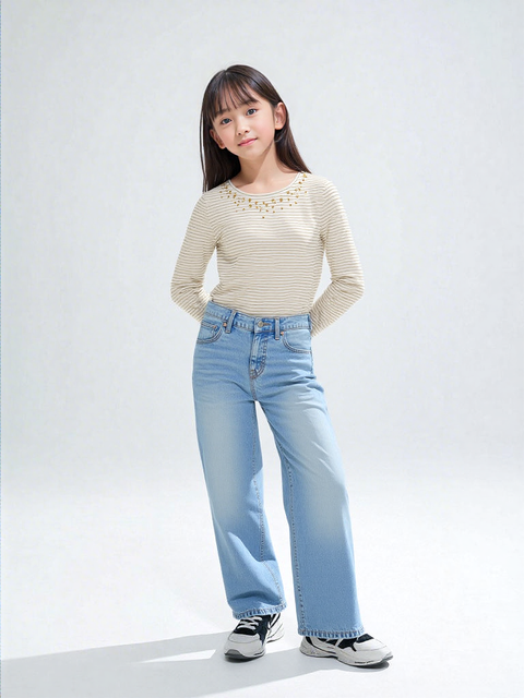 Epic Threads Girl's White Long-Sleeve, Glitter Stars, Striped Blouse | Epic Threads In Lebanon