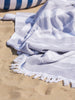Sinsay Home Grey & White Striped Fringed 80 cm x 165 cm Face Towel | Sinsay in Lebanon