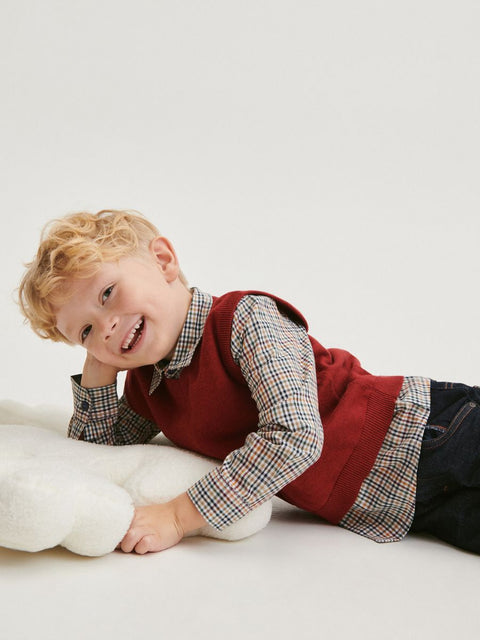 Reserved Baby Boy's Burgundy Sleeveless Sweatshirt |Reserved  In Lebanon