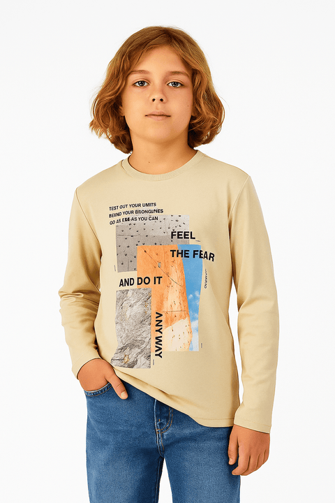 S.Oliver Boy's Beige Long-Sleeve Blouse | S.Oliver in Lebanon