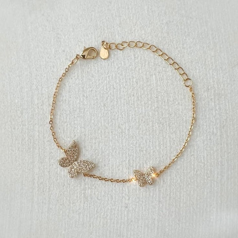 Girls Crew Women's Gold Crystal Butterfly Bracelet | Girls Crew In Lebanon