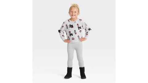 Disney Girl's Grey Minnie Mouse Bow Pullover Sweatshirt | Disney in Lebanon