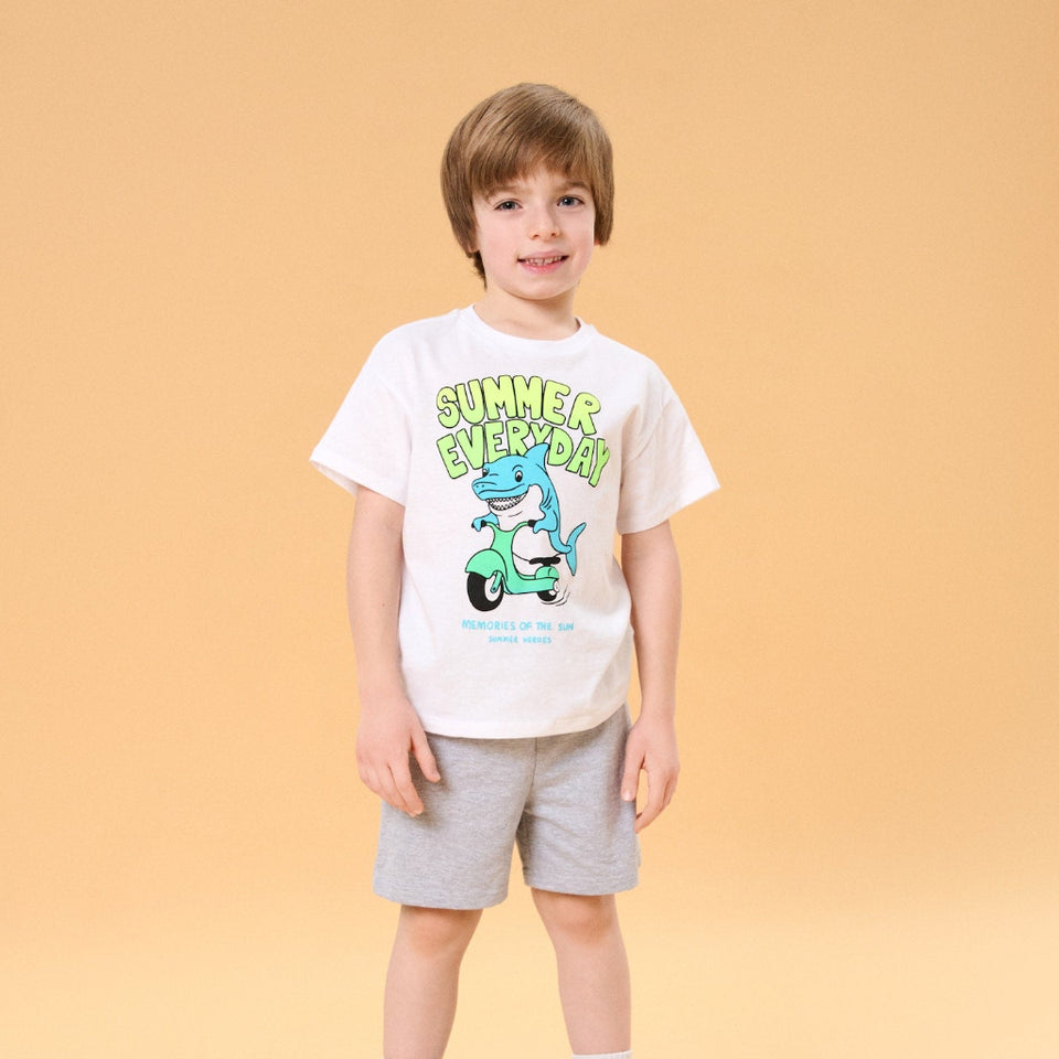 SinsayBoy's White Short Sleeve Printed T-Shirt