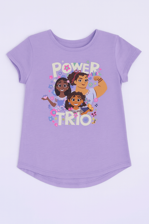 Disney Girl's Purple Encanto Power Trio Short Sleeve T-shirt | Disney In Lebanon