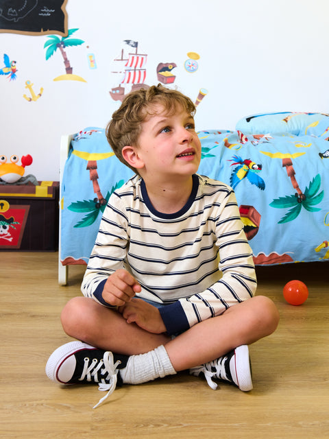 Sinsay Boy's Beige & Navy Striped Long sleeve Blouse|Sinsay In Lebanon