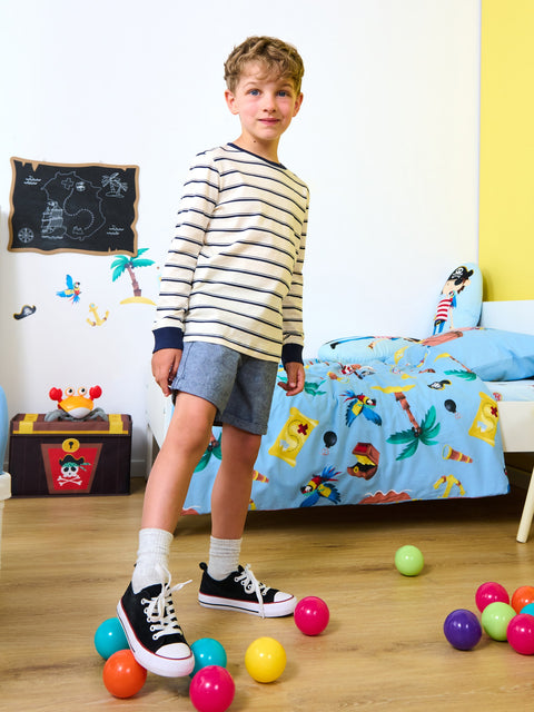 Sinsay Boy's Beige & Navy Striped Long sleeve Blouse|Sinsay In Lebanon