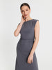 Sinsay Women's Dark Grey Midi Dress With Gathering | Sinsay In Lebanon