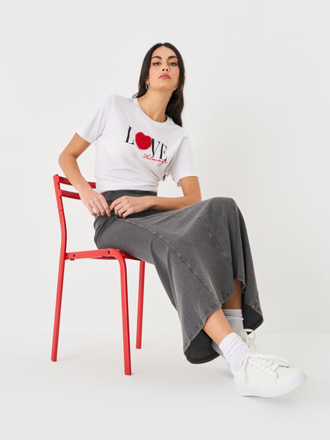 Sinsay Women's Grey Maxi Skirt With Elastic Waistband | Sinsay In Lebanon